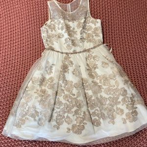 Rare Editions Girls Dress White and Gold